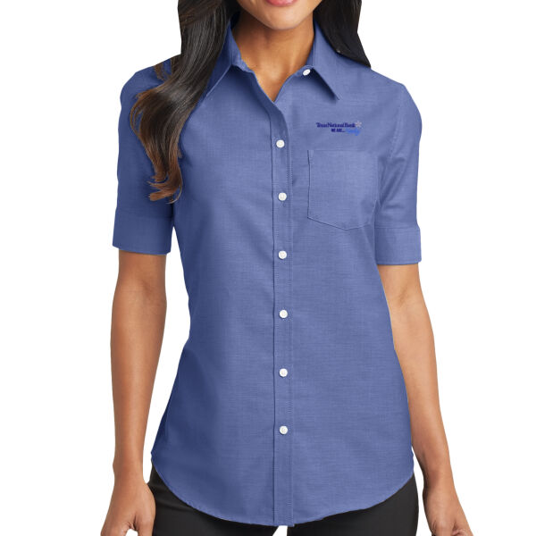Port Authority® Ladies Short Sleeve SuperPro™ Oxford Shirt Thumbnail